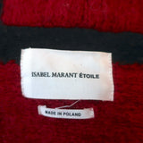 Isabel Marant Etoile Gabrie Coat Red/Gray Blanket Stripe Wool Boucle Size 36