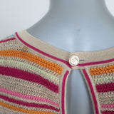 Chanel Resort 2011 Striped Lurex Knit Dress Beige/Multi Cotton Size 38