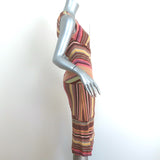 Missoni Dress Pink/Multicolor Paneled Striped Knit Size 40 Sleeveless V-Neck
