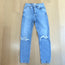 RE/DONE 90s High Rise Ankle Crop Jeans 60s Fade Destroyed Denim Size 25