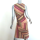 Missoni Dress Pink/Multicolor Paneled Striped Knit Size 40 Sleeveless V-Neck