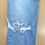 RE/DONE 90s High Rise Ankle Crop Jeans 60s Fade Destroyed Denim Size 25