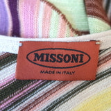 Missoni Dress Pink/Multicolor Paneled Striped Knit Size 40 Sleeveless V-Neck
