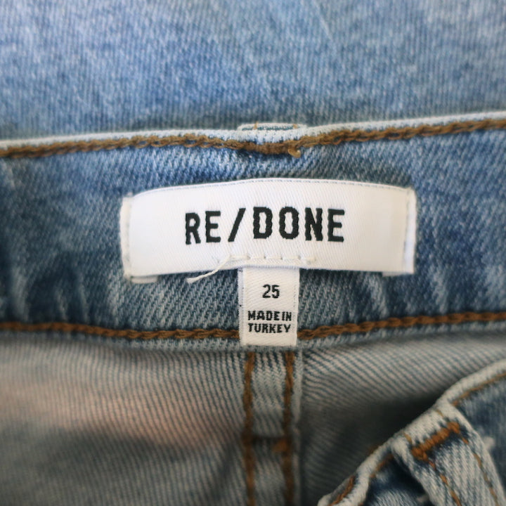 RE/DONE 90s High Rise Ankle Crop Jeans 60s Fade Destroyed Denim Size 25