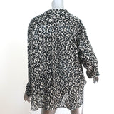 Isabel Marant Blouse Daws Black/White Metallic Fil Coupe Size 38 Long Sleeve Top