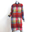 THE GREAT Plaid Long Bomber Jacket Multicolor Brushed Wool Size 1