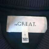 THE GREAT Plaid Long Bomber Jacket Multicolor Brushed Wool Size 1