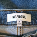 RE/DONE High Rise Ankle Crop Jeans Mid 90s Comfort Stretch Denim Size 25
