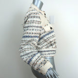 Veronica Beard Darren Tweed Cropped Jacket Ecru Cotton-Blend Size 10 NEW