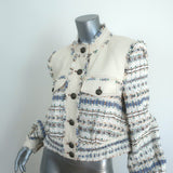 Veronica Beard Darren Tweed Cropped Jacket Ecru Cotton-Blend Size 10 NEW