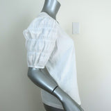 Rails Liza Seersucker Top White Cotton Size Medium Short Sleeve Tee