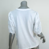 Rails Liza Seersucker Top White Cotton Size Medium Short Sleeve Tee
