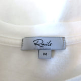 Rails Liza Seersucker Top White Cotton Size Medium Short Sleeve Tee
