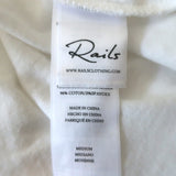 Rails Liza Seersucker Top White Cotton Size Medium Short Sleeve Tee