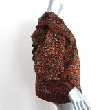 Ulla Johnson Ruffle Blouse Carissa Leopard Print Cotton Size 8 Tassel Tie Top