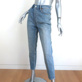 RE/DONE High Rise Ankle Crop Jeans Mid 90s Blue Stretch Denim Size 29