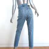 RE/DONE High Rise Ankle Crop Jeans Mid 90s Blue Stretch Denim Size 29