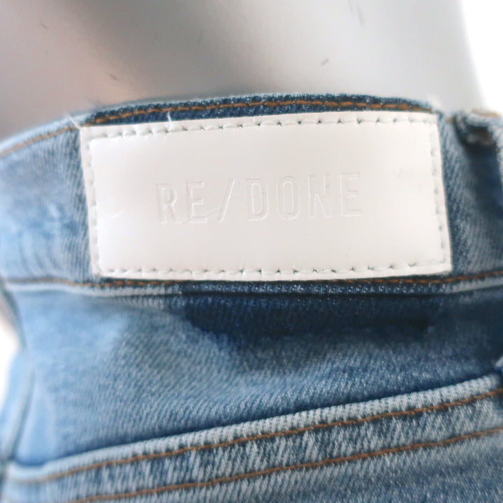 RE/DONE High Rise Ankle Crop Jeans Mid 90s Blue Stretch Denim Size 29