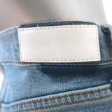 RE/DONE High Rise Ankle Crop Jeans Mid 90s Blue Stretch Denim Size 29