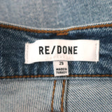 RE/DONE High Rise Ankle Crop Jeans Mid 90s Blue Stretch Denim Size 29