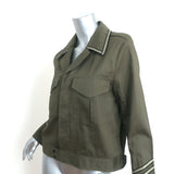 Zadig & Voltaire Crystal-Embellished Military Jacket Kalen Olive Size Medium
