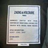 Zadig & Voltaire Crystal-Embellished Military Jacket Kalen Olive Size Medium