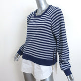 Derek Lam Denim Layered-Effect Sweatshirt Navy Striped Terry Size Large