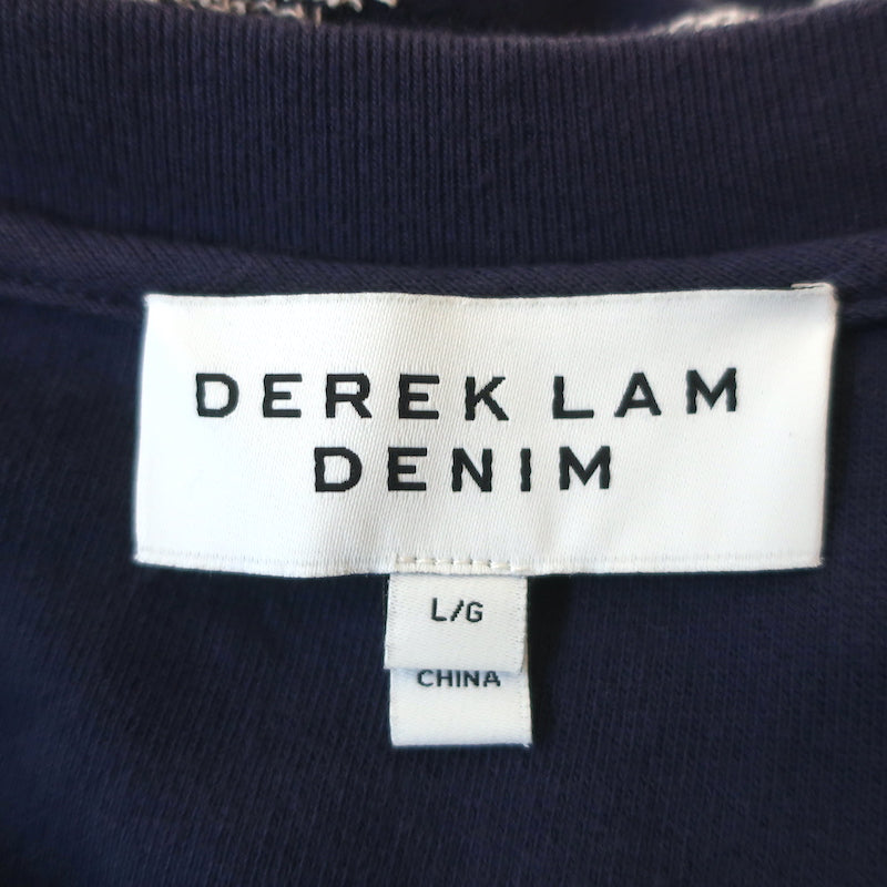 Derek Lam Denim Layered-Effect Sweatshirt Navy Striped Terry Size Large
