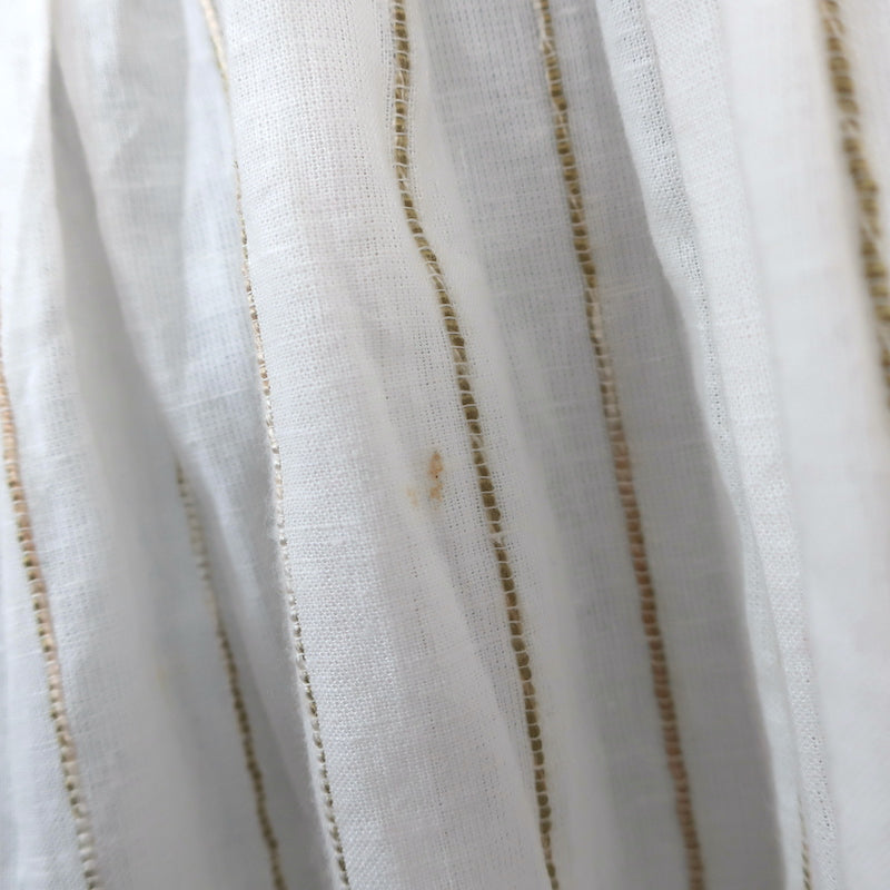 Joie Button Up Top Copper White/Gold Metallic Striped Pleated Cotton Size Medium