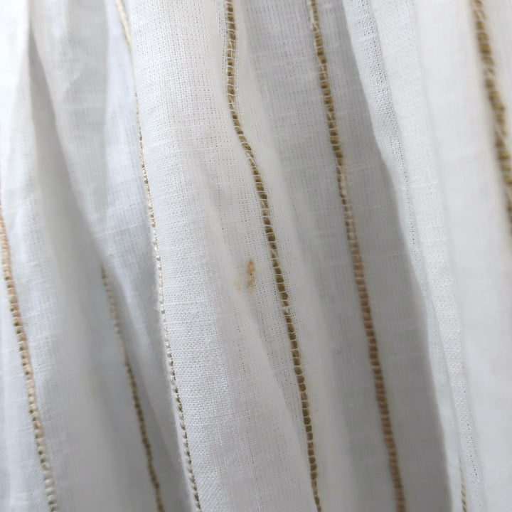 Joie Button Up Top Copper White/Gold Metallic Striped Pleated Cotton Size Medium