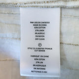 Joie Button Up Top Copper White/Gold Metallic Striped Pleated Cotton Size Medium