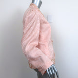 Vintage 1980s Sequined Silk Jacket Pink Jacquard Size 14
