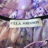 Ulla Johnson Top Ida Lilac Floral Print Size 10 Flutter Sleeve Blouse