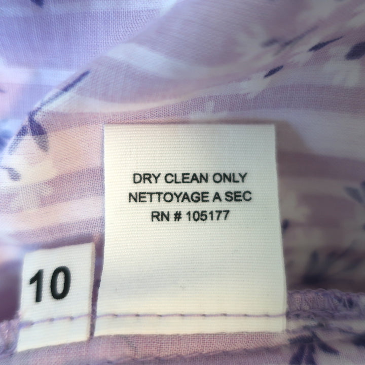 Ulla Johnson Top Ida Lilac Floral Print Size 10 Flutter Sleeve Blouse