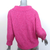 3.1 Phillip Lim Sweater Pink Wool-Alpaca Ribbed Knit Size Small 3/4 Sleeve