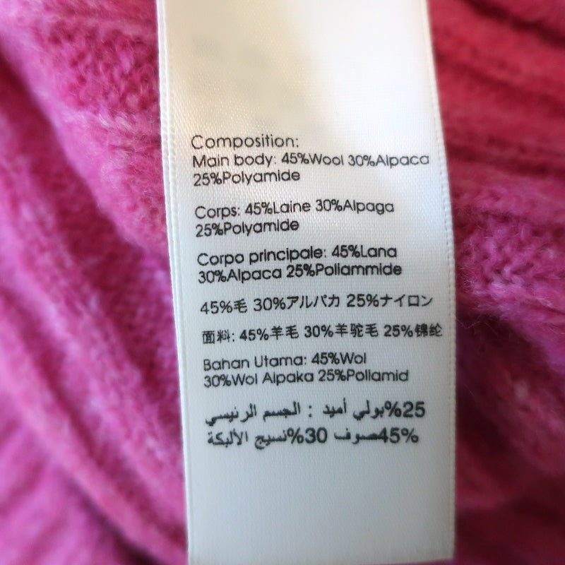 3.1 Phillip Lim Sweater Pink Wool-Alpaca Ribbed Knit Size Small 3/4 Sleeve