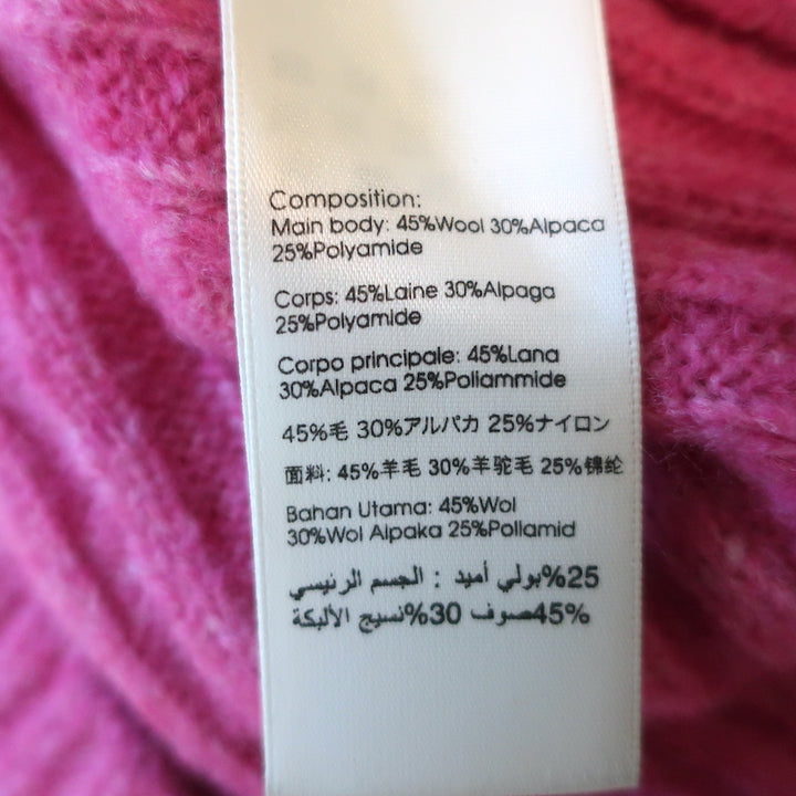 3.1 Phillip Lim Sweater Pink Wool-Alpaca Ribbed Knit Size Small 3/4 Sleeve