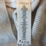 THE GREAT Loop Fringe Sweater Oatmeal Wool-Blend Size 1 Crewneck Pullover