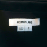 Helmut Lang Blazer Black Lamb Leather-Trim Smoking Wool Size 6 One Button Jacket