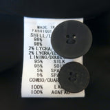 Helmut Lang Blazer Black Lamb Leather-Trim Smoking Wool Size 6 One Button Jacket