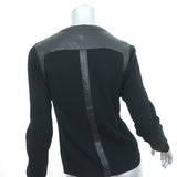 Rag & Bone Jacket Black Leather-Trim Wool Knit Size Small