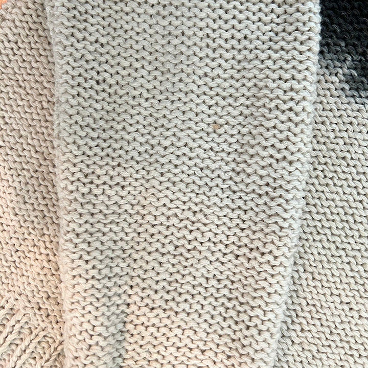 James Perse Dip-Dyed Pullover Sweater Black/Cream Cotton-Linen Size 0