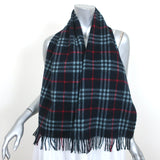 Burberry Vintage Check Cashmere Scarf Navy 56" X 12"