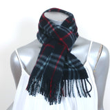 Burberry Vintage Check Cashmere Scarf Navy 56" X 12"