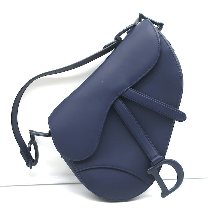 Christian Dior Saddle Bag Navy Ultramatte Calfskin Leather