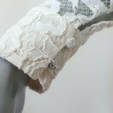 Saint Laurent Guipure Lace Blouse Cream Size 34 Long Sleeve Top