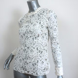 Saint Laurent Guipure Lace Blouse Cream Size 34 Long Sleeve Top