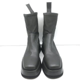 Gia Borghini Gia x RHW Rosie 11 Platform Ankle Boots Gray Leather Size 37 NEW