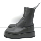 Gia Borghini Gia x RHW Rosie 11 Platform Ankle Boots Gray Leather Size 37 NEW