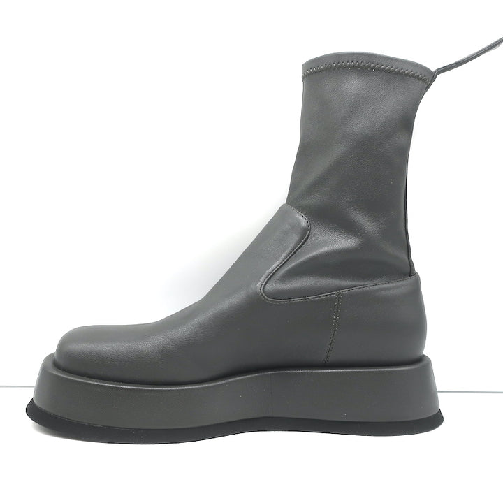 Gia Borghini Gia x RHW Rosie 11 Platform Ankle Boots Gray Leather Size 37 NEW